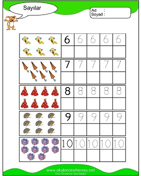 okul öncesi 1 sayısı çizgi çalışması
